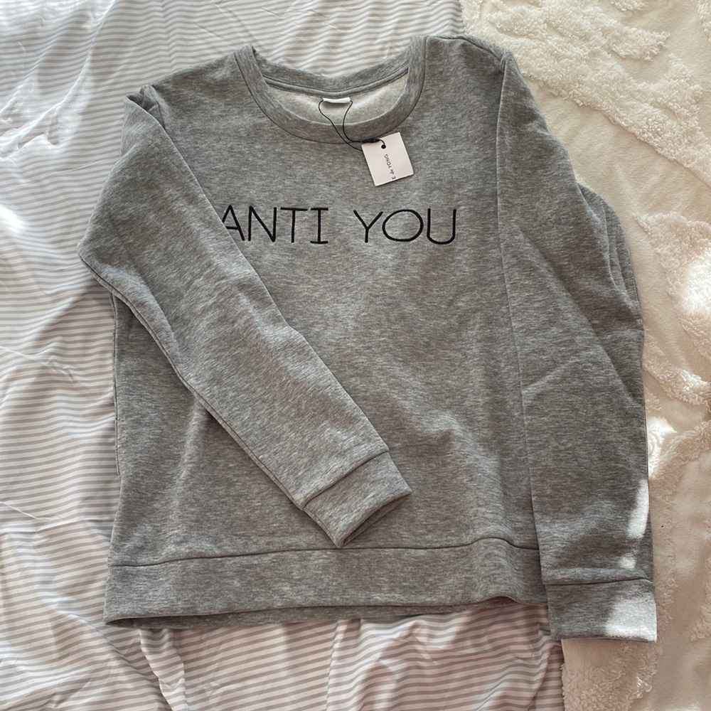 Heather grey sweater anti you